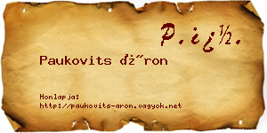 Paukovits Áron névjegykártya